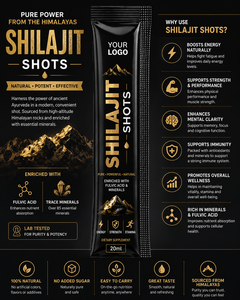 Shilajit en Polvo Natural para el Cuidado de la Salud, Bebida en Porción Individual, Opciones de Empaque Convenientes, Soluciones de Marca Personalizada - Product Image 3