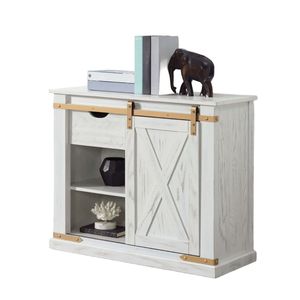 Consolle Rustica Bianca Anticata con Dettagli Dorati, 1 Pezzo, con Cassetto Contenitore, Tavolino da Divano per Arredamento Soggiorno - Product Image 2