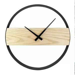 Modern Black Metal <b>Wall</b> <b>Clock</b> Abstract Design Quartz Analog Round Minimalist Living Room <b>Decoration</b> <b>Clock</b> - Product Image 2