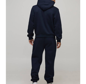 Ensemble de survêtement athlétique uni style américain, coupe régulière, en molleton de coton, style coréen, pour la course, le jogging, la randonnée, la gym, l'exercice, pour homme, 2 pièces - Product Image 6