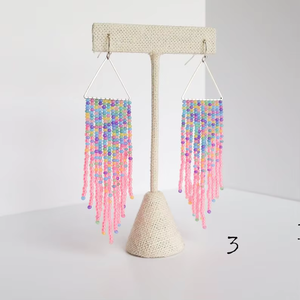 Pendientes de Cuentas Hechos a Mano con Base de Algodón, Joyería Moderna de Alta Calidad para Mujeres y Niñas por HF Crafts - Product Image 3