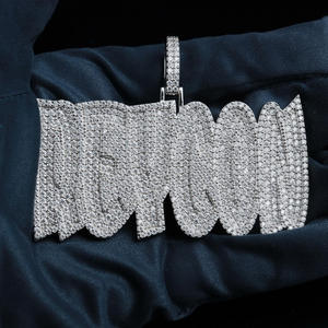 จี้ฮิปฮอปแบบ Iced Out สั่งทำได้ตามต้องการ, จี้ชื่อ/หมายเลข/โลโก้แบบกำหนดเอง, จี้โมอิสซาไนต์ - Product Image 2