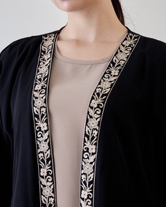 Wholesale Beautiful Dubai Women Abaya Traditional Islamic Muslim Clothing & <b>Accessories</b> <b>Floor</b> Length Front Open Long Sleeves - Product Image 2