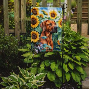 Drapeau de jardin multicolore Rhodesian Ridgeback Tournesols Artistique Patio Yard Banner for Mailbox & Flower Beds Decor Garden Size - Product Image 2