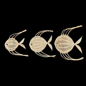 Vietnam Handmade Woven Rattan Fish <b>Wall</b> <b>Decor</b> Natural <b>Wicker</b> Coastal Nautical Boho Beach Style Home Decoration Supplier - Product Image 2