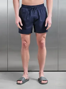 Shorts de Baño para Hombre, Color Azul Marino, Secado Rápido, Cintura con Cordón Ajustable, Shorts Casuales para Playa y Surf - Product Image 1