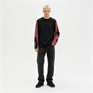 Vintage 90s Gothic Yin Yang Waffle Long Sleeve Top Contrast Raglan Sleeve Oversized Thermal Tee <b>Y2K</b> Streetwear Casual <b>Shirts</b> - Product Image 3