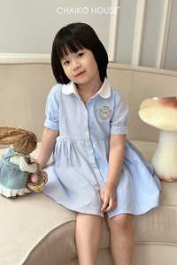 Boutique Jorah Lightweight Oxford Material Striped Design Girls <b>Dress</b> Stylish Summer Schoolwear Casual Sailor <b>Dress</b> ODM - Product Image 2