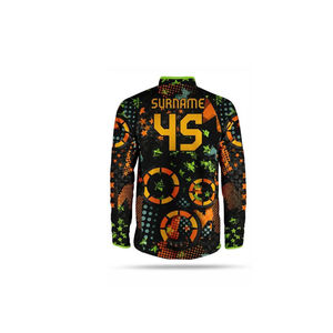 Maillot de football de paintball personnalisé à manches longues, col en V sublimé, anti-humidité, 120g polyester, unisexe adulte, nom d'équipe personnalisable - Product Image 5