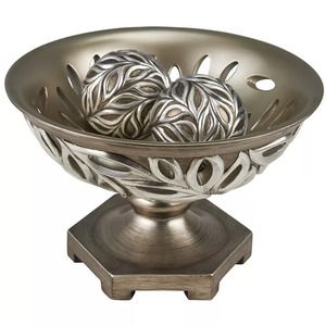 Bol sculpté en feuillage de bronze, sculpture artistique de table, design minimaliste, décoration de salon, centre de table rond en métal fait main - Product Image 5