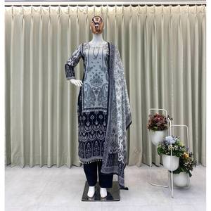 Conjuntos de diseñador para mujer Trending Top-Bottom y Dupatta Elegant Fashion Wear - Product Image 2