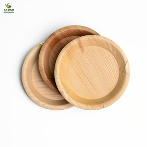 9-12 Inch Round Areca Leaf Lunch <b>Plates</b> Biodegradable for <b>Large</b> Volume Buffet Parties - Product Image 1