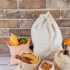 Eco-Friendly Cotton Drawstring Tote Durable, Reusable <b>Bag</b> for Grocery, Shopping & Daily Use - Product Image 1