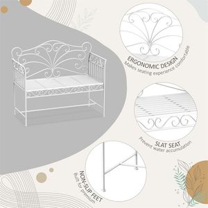 Panca da Giardino per Esterni, Elegante Arredo da Patio per Sedute Confortevoli - Product Image 5