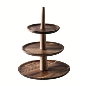 Hot Trending Modern Wooden 3-Tiers Cake Stand with Raised Platform for <b>Displaying</b> Cakes Pastries Fruit Dessert Oven Safe - Product Image 1