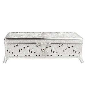 Handcrafted Silver Filigree Metal Jewelry <b>Box</b> Vintage Lattice Cutout Pattern <b>Trinket</b> Storage Organizer Case Wholesale - Product Image 1