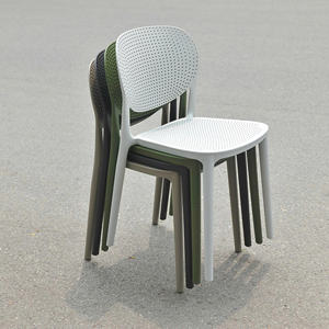 Silla de Jardín Moderna de Alta Gama en Verde Militar, Fabricada en Plástico Moldeado con Orificios, Impermeable, Duradera, Cómoda y Apilable, Muebles para Exteriores - Product Image 4