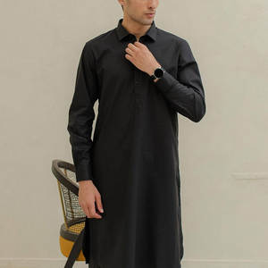 Ensemble Kurta pour homme à col rabattu, design ODM, dernière mode, tenue de mariage et de fête, pantalon Shalwar, costume 2 pièces, Bandhgala respirant - Product Image 6