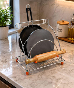 Soporte de Pared de Acero Inoxidable para Chakla Belan, Rodillo de Metal para Roti y Tabla de Cortar, Organizador de Cocina que Ahorra Espacio - Product Image 4