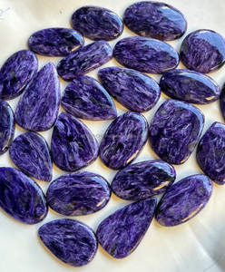 เกรด AAA พลอยรัสเซีย Charoite หลวมอัญมณี Cabochon เครื่องประดับรักษาจักระธรรมชาติ - Product Image 3
