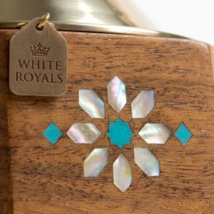 Calentador de Comida Octagonal de Lujo White Royals, Cazuela de Madera con Tapa Cónica de Estilo Árabe Tradicional para Regalos de Ramadán y Bodas - Product Image 2