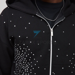 Sweat à capuche premium orné de strass pour hommes – Fabricant de sweats à capuche pour hommes avec strass – Vêtements personnalisés - Product Image 2