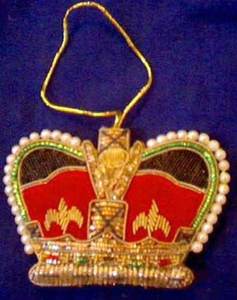 Broderie Zari au design unique et antique avec des boules de travail perlées en forme d'ornement suspendu de Noël pour la décoration de la maison et de l'arbre - Product Image 5