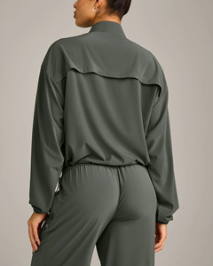 Conjunto Deportivo Cortavientos para Mujer, Forro de Spandex/Nylon, Puños Elásticos, Ventilación Trasera, Absorbe el Sudor, Resistente al Agua, Talla Grande - Product Image 2