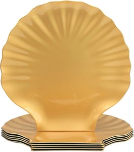 Flower Shape Metal <b>Decorative</b> <b>Plate</b> Polished Finish Handmade Glam Style Solid Pattern - Product Image 2