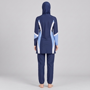 Conjunto Burkini Modesto de 3 Piezas, Cobertura Completa, Cintura Alta, Top Corto con Logo Frontal, Lavado, Muy Solicitado - Product Image 2