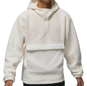 Unisex <b>White</b> Fleece Hooded <b>Quarter</b> <b>Zip</b> Sweatshirt Regular Fit Front Pocket Casual Winter Wear Lined Raglan Sleeve Breathable - Product Image 1