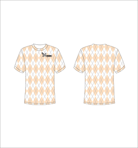 T-shirt à manches courtes pour hommes Ferocious, motif Argyle, col rond, coupe classique, tissu tissé décontracté, design imprimé, vente en gros, OEM personnalisé - Product Image 1