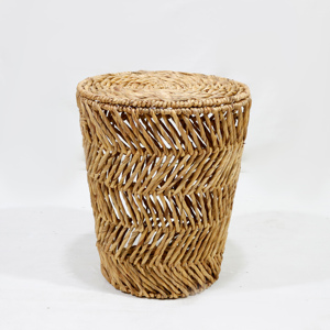 Hot Design Water Hyacinth Round Storage Laundry <b>Hamper</b> Hand-Woven <b>Basket</b> with Lid - Product Image 3
