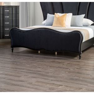 Cama King Size Oriental Glamorosa y Hermosa de Tela Negra, 1 Pieza, Mueble de Dormitorio Tapizado con Cabecera Acolchada - Product Image 6