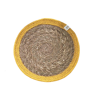 Anniversary Seagrass <b>Table</b> <b>Mats</b> <b>Round</b> Woven Straw Placemats Natural Wicker Chargers for Romantic <b>Table</b> Setup - Product Image 2