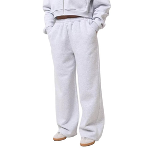 Ensemble décontracté tendance pour femme : sweat à capuche zippé et pantalon large en molleton doux en coton (deux pièces) - Product Image 3