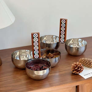 Tazón de Metal de Lujo para Servir, con Asa, Ecológico, para Frutas, Ensaladas, Postres y Azúcar, para Restaurantes y Fiestas, Venta al Por Mayor de Fábrica - Product Image 5