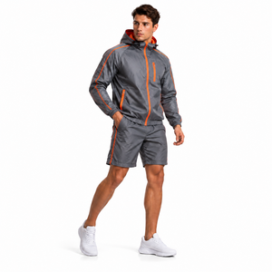 Conjunto de Chaqueta Cortavientos de Nailon para Hombre con Pantalones Cortos para Correr y Deportes de Equipo, Proveedor Mayorista OEM, Fabricante Directo de Fábrica, Logotipo Personalizado al por Mayor - Product Image 3