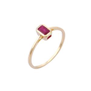 14K White Gold Natural Ruby Solitaire Wedding Ring Resizable Pear Cut Statement Ring - Product Image 2