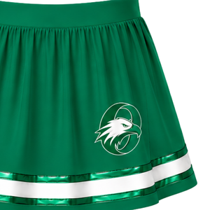 Emerald Green Cheerleading <b>Skirt</b> Pleated Athletic Uniform <b>Skirt</b> With Striped Trim Team Performance Wear Custom Sports Apparel - Product Image 4