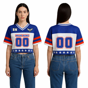 Women Cropped Sports Jersey Custom Mesh T Shirt Breathable Athletic Crop Top Sublimation Print Baseball Style Shirt - Product Image 1