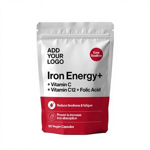 Suplemento de Hierro con Vitamina C, Vitamina B12 y Ácido Fólico en Cápsulas, Fabricante OEM, Marca Privada, Suplemento Dietético, Suministro al por Mayor - Product Image 1