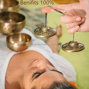 เครื่องดนตรีมันจีราแบบชุบโลหะ ราคาดีที่สุด ระนาดมือ ระฆังทองเหลือง เครื่องดนตรีเคาะจังหวะแบบดั้งเดิมของอินเดีย - Product Image 3