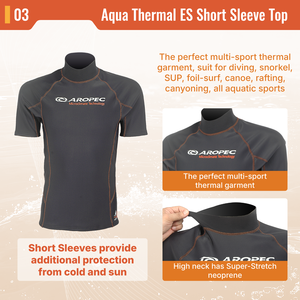 Aropec Aqua Thermal Man Short Sleeve Rash Guard Fast Dry Fleece Super Stretch Neoprene Thermal Top for Diving Surfing OEM/ODM - Product Image 4