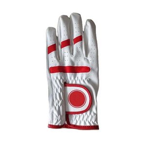 ถุงมือกอล์ฟหนังแกะแท้สำหรับผู้ชาย สีขาวและสีดำ ถุงมือสแปนเด็กซ์เสริมความหนาบริเวณฝ่ามือ Guantes De Golf - Product Image 5