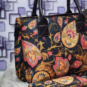 Newly Vertical Stripe Woven Satchel with Chains-Durable Large Capacity Zipper Closure Crossbody Handbag Cum Shoulder Strap Pouch - Product Image 2