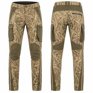 Pantalon de chasse décontracté pour homme, imprimé camouflage, softshell respirant en polyester, cargo avec genouillères, vêtements d'extérieur pour l'automne - Product Image 1