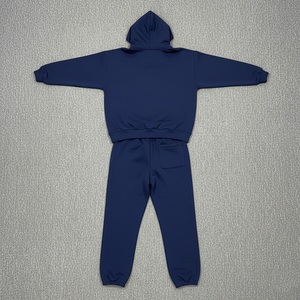 Conjunto Deportivo con Capucha Azul Marino Personalizado con Logotipo, 100% Algodón, Unisex, Estilo Casual con Bolsillos Laterales, Otoño 2026 - Product Image 2