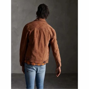 Brown <b>Suede</b> <b>Leather</b> Shirt <b>Jacket</b> - Product Image 4