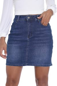 Womens Mini Denim Skirt Elegant High Waist Club Short Skirt with Button Decoration and Embroidered Plus Size Sexy Style - Product Image 5